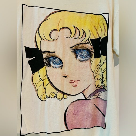 Gucci Unisex XS Hand-Embellished Art Tee ✨ Creamy Off-White 100% Cotton - Picture 2 of 8